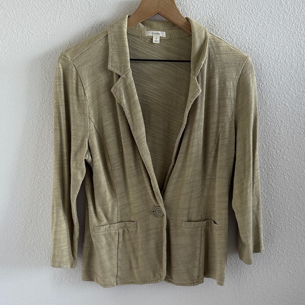 Caslon Light Tan Flex Casual Blazer Large Petite